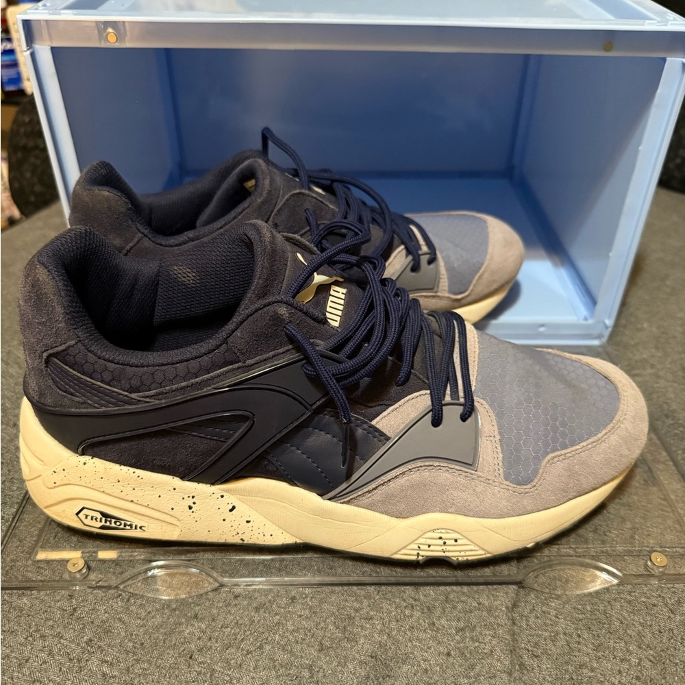 Puma Navy and Beige Athletic Shoes